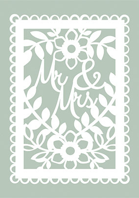 Green Mr and Mrs Wedding Card