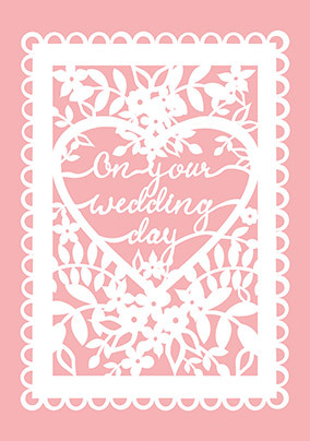 Pink On your Wedding Day Card