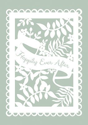 Green Happily Ever After Wedding Card