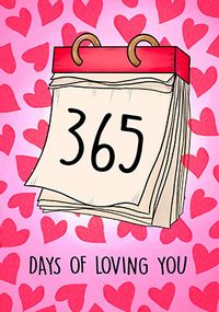365 Days of Loving You 1st Anniversary Card