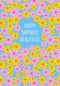 Happy Birthday Beautiful Flowers Card