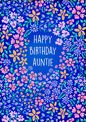 Floral Auntie Birthday Card