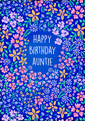 Floral Auntie Birthday Card