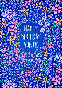 Floral Auntie Birthday Card