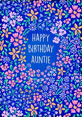 Floral Auntie Birthday Card