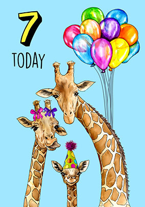 7 Today Giraffes Birthday Card
