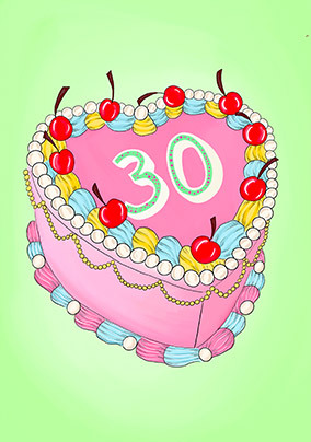 30th Birthday Cake Card