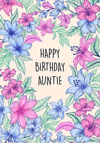 Happy Birthday Auntie Floral Card