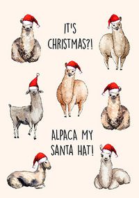 Tap to view Alpaca My Santa Hat Christmas Card