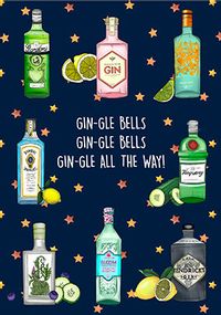 Gin-gle Bells Funny Christmas Card