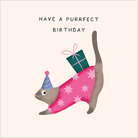 Purrfect Birthday Present Card