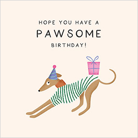 Pawsome Birthday Present Card