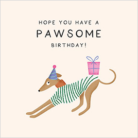 Pawsome Birthday Present Card