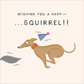 Squirrel Chase Birthday Card