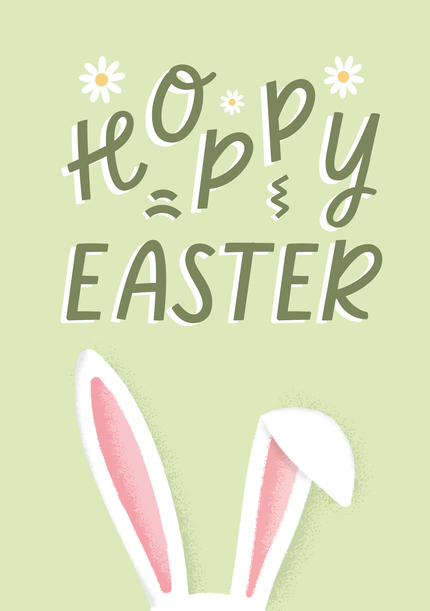 Green Hoppy Easter Card