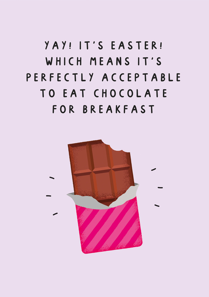 Chocolate For Breakfast Easter Card