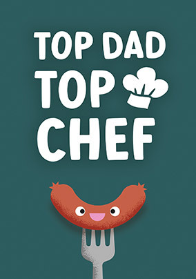 Top Dad Top Chef Fathers Day Card