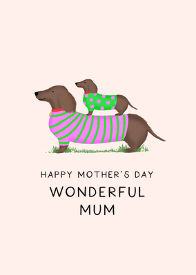 Wonderful Mum Sausage Dogs Mother's Day Card
