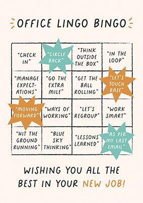 Office Lingo Bingo New Job Card