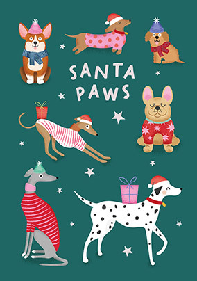 Santa Paws Christmas Card