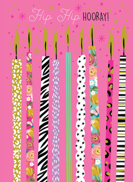 Hip Hip Hooray Birthday Candles Card