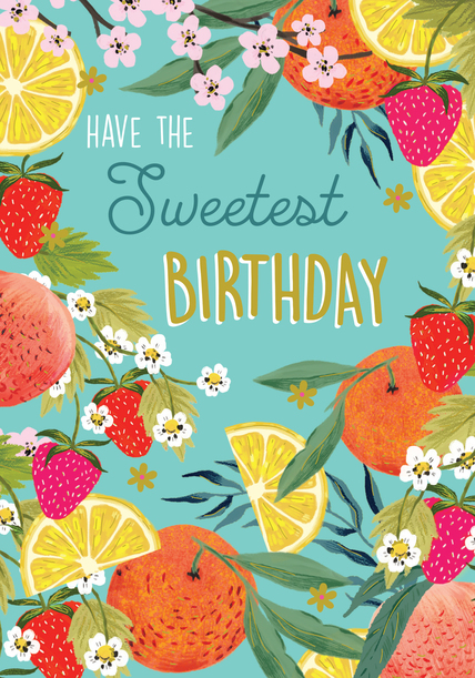 Sweetest Birthday Fruit Card