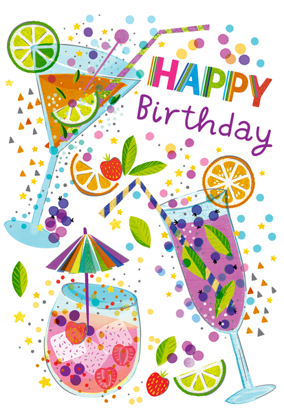 Happy Birthday Cocktail Card