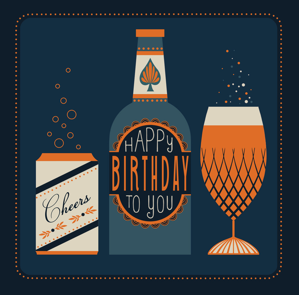 Cheers Beer Happy Birthday Card