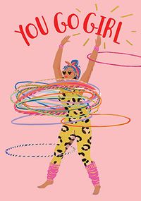 Tap to view Hula Hoops Girl Birthday Card