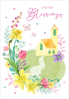 Easter Blessings Church Card