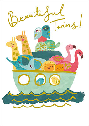 Ark Twins New Baby Card