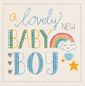 Rainbow New Baby Boy Card