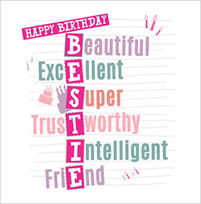 Beautiful Bestie Birthday Card