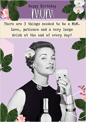 Mum Three Things Birthday Card