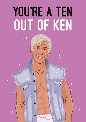 10 Out of Ken Spoof Valentine's Day Card