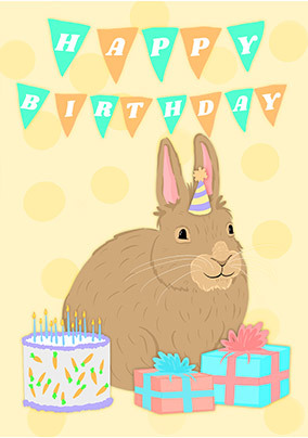 Bunny Birthday Card