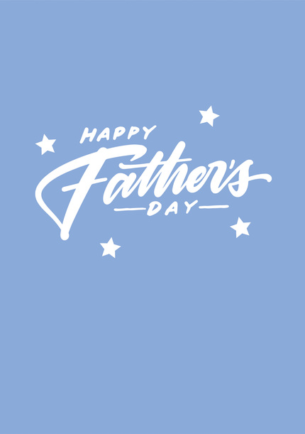 Happy Father's Day Text and Stars Card