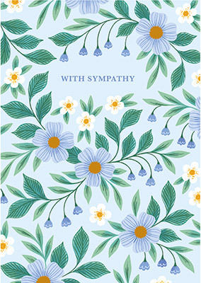 With Sympathy Flowers Card