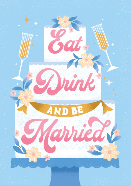 Eat, Drink and be Married Wedding Card