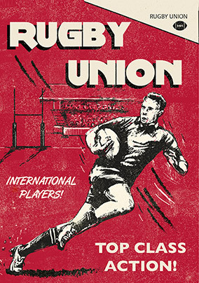 Rugby Union Birthday Card