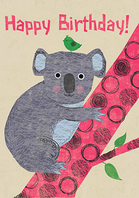 Koala Happy Birthday Card
