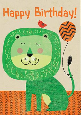 Lion Birthday Card Roarsome Birthday Card Card for son -  Portugal