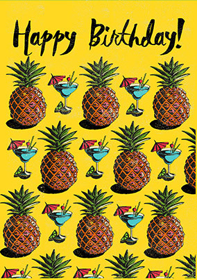 Pina Colada Birthday Card