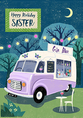 Sister Camping Birthday Card