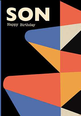 Son Modern Birthday Card