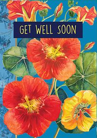 Get Well Orange and Yellow Flowers Card