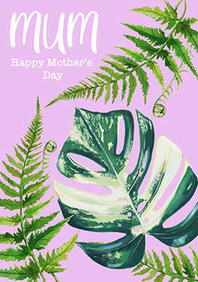 Mum Foliage Mother's Day Card