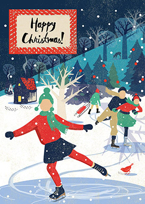 Ice Skating Christmas Card