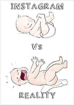 Insta vs Reality New Baby Card