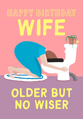 Wife Older but No Wiser Birthday Card
